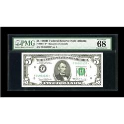Fr. 1971-F* $5 1969B Federal Reserve Note. PMG Superb G
