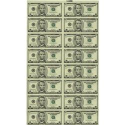 Fr. 1989-G* $5 2003 Federal Reserve Notes. Uncut Sheet
