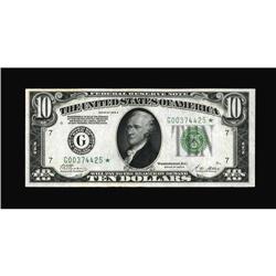 Fr. 2002-G* $10 1928B Federal Reserve Note. Crisp Uncir