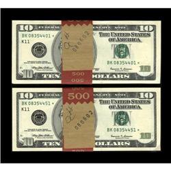 Fr. 2034-K* $10 1999 Federal Reserve Notes. 100 Consecu