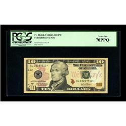 Fr. 2040-L* $10 2004A Federal Reserve Note. PCGS Superb