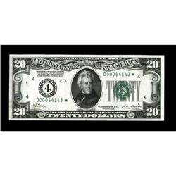 Fr. 2050-D* $20 1928 Federal Reserve Note. Gem Crisp Un