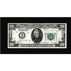 Fr. 2050-E* $20 1928 Federal Reserve Note. Choice CU