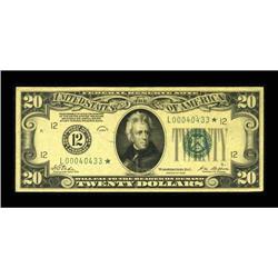 Fr. 2050-L* $20 1928 Federal Reserve Note. Extremely Fi