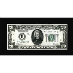 Fr. 2051-K $20 1928A Federal Reserve Note. Very Ch CU