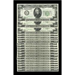 Fr. 2055-G $20 1934A Federal Reserve Notes. Nineteen Co