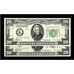 Old and New Back Design Dallas $20 Stars.Fr. 2057-K* $2