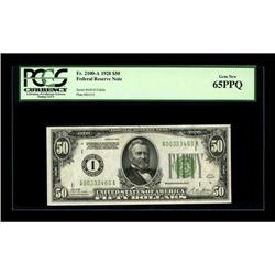 Fr. 2100-A $50 1928 Federal Reserve Note. PCGS Gem New