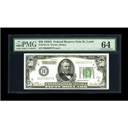 Fr. 2101-H $50 1928A Federal Reserve Note. PMG Choice U