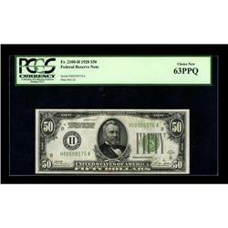 Fr. 2101-H $50 1928 Federal Reserve Note. PCGS Choice N