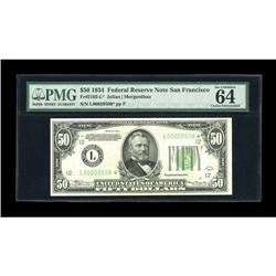 Fr. 2102-L* $50 1934 Federal Reserve Note. PMG Choice U