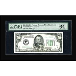 Fr. 2106-E* $50 1934D Federal Reserve Note. PMG Choice