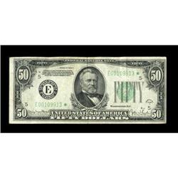 Fr. 2106-E* $50 1934D Federal Reserve Note. Very Fine.T