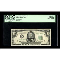 Fr. 2107-C $50 1950 Federal Reserve Note. PCGS Gem New