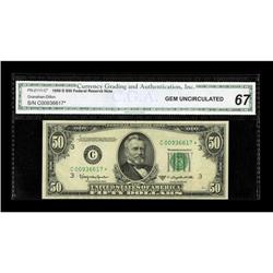 Fr. 2111-C* $50 1950D Federal Reserve Note. CGA Gem Unc