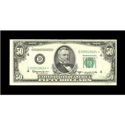 Fr. 2111-D* $50 1950D Federal Reserve Note. Choice Cris