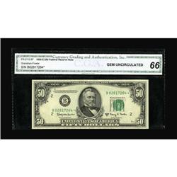 Fr. 2112-B* $50 1950E Federal Reserve Note. CGA Gem Unc