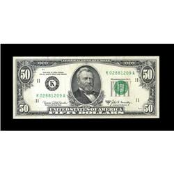 Fr. 2116-K $50 1969B Federal Reserve Note. Extremely Fi