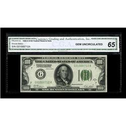 Fr. 2151-G $100 1928A Federal Reserve Note. CGA Gem Unc