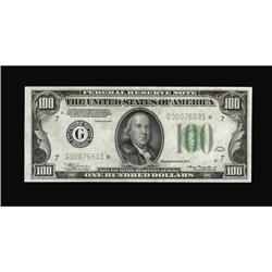 Fr. 2152-G* $100 1934 Federal Reserve Note. About Uncir