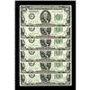 Image 1 : Fr. 2153-G $100 1934A Federal Reserve Notes. Six Consec