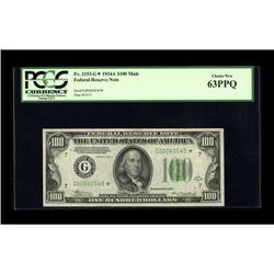 Fr. 2153-G* $100 1934A Mule Federal Reserve Note. Crisp