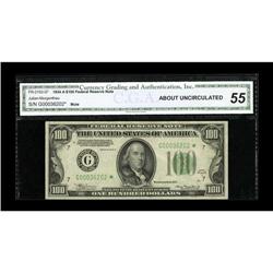 Fr. 2153-G* $100 1934A Mule Federal Reserve Note. CGA A