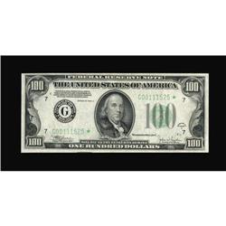 Fr. 2155-G* $100 1934C Federal Reserve Note. About Unci