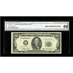 Fr. 2161-G* $100 1950D Federal Reserve Note. CGA Gem Un