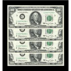 Fr. 2163-C* $100 1963A Federal Reserve Notes. Four Cons