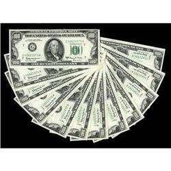 Fr. 2163-G $100 1963A Federal Reserve Notes. Twelve Con