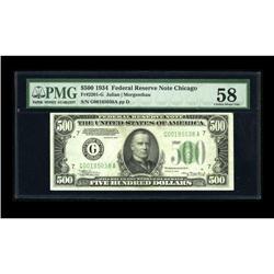 Fr. 2201-G $500 1934 Federal Reserve Note. PMG Choice A
