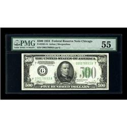Fr. 2201-G $500 1934 Federal Reserve Note. PMG About Un