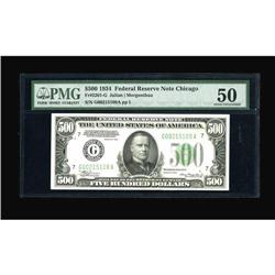 Fr. 2201-G $500 1934 Federal Reserve Note. PMG About Un