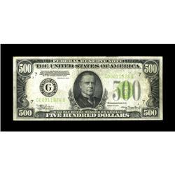 Fr. 2201-G $500 1934 Light Green Seal Federal Reserve N