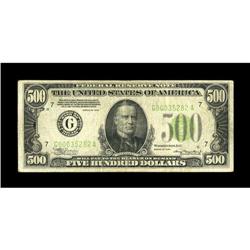 Fr. 2201-G $500 1934 Light Green Seal Federal Reserve N