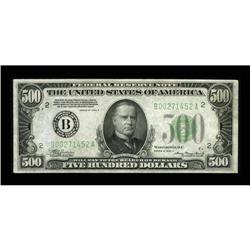 Fr. 2202-B $500 1934A Federal Reserve Note. About Uncir