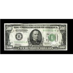 Fr. 2202-B* $500 1934A Federal Reserve Note. About Unci