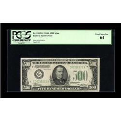 Fr. 2202-G $500 1934A Federal Reserve Note. PCGS Very C