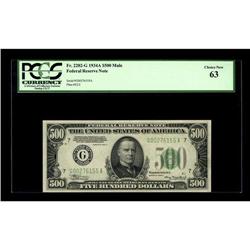 Fr. 2202-G $500 1934A Federal Reserve Note. PCGS Choice