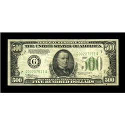 Fr. 2202-G $500 1934A Federal Reserve Note. Fine-Very F