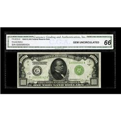 Fr. 2210-G $1000 1928 Federal Reserve Note. CGA Gem Unc