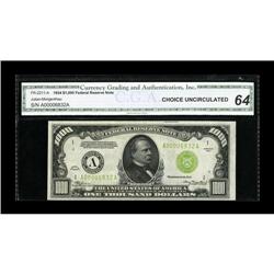 Fr. 2211-A $1000 1934 Federal Reserve Note. CGA Choice