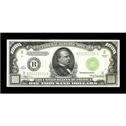 Fr. 2211-B $1000 1934 Light Green Seal Federal Reserve