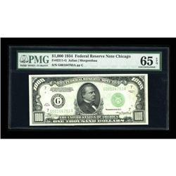 Fr. 2211-G $1000 1934 Federal Reserve Note. PMG Gem Unc