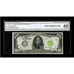 Fr. 2211-G $1000 1934 Federal Reserve Note. CGA Gem Unc