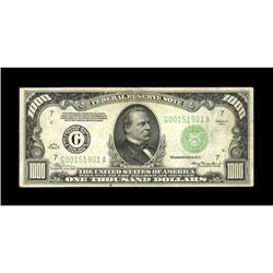 Fr. 2211-G $1000 1934 Federal Reserve Note. Very Fine.A