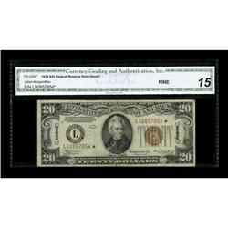 Fr. 2304* $20 1934 Hawaii Federal Reserve Note. CGA Fin