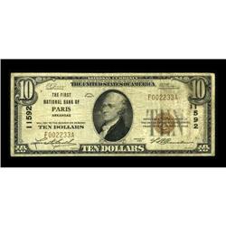 Paris, AR - $10 1929 Ty. 1 The First NB Ch. # 11592The