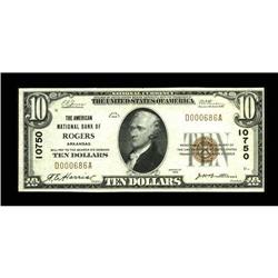 Rogers, AR - $10 1929 Ty. 1 The American NB Ch. # 10750
